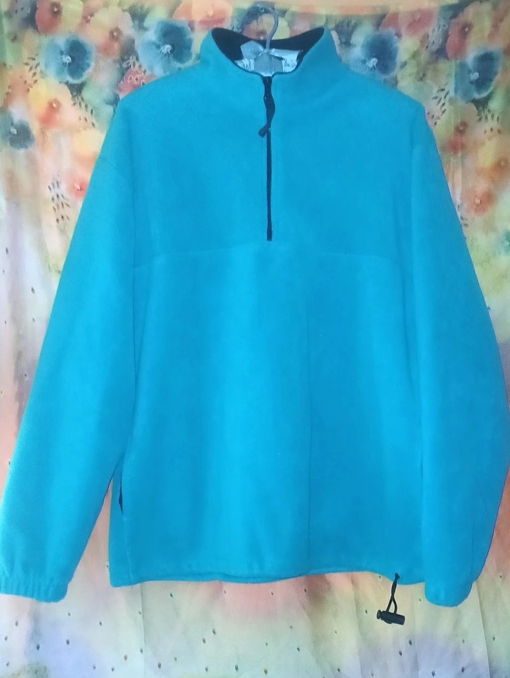 90s Vintage ProSpirit Aqua Half-Zip Fleece Jacket With Pockets Large